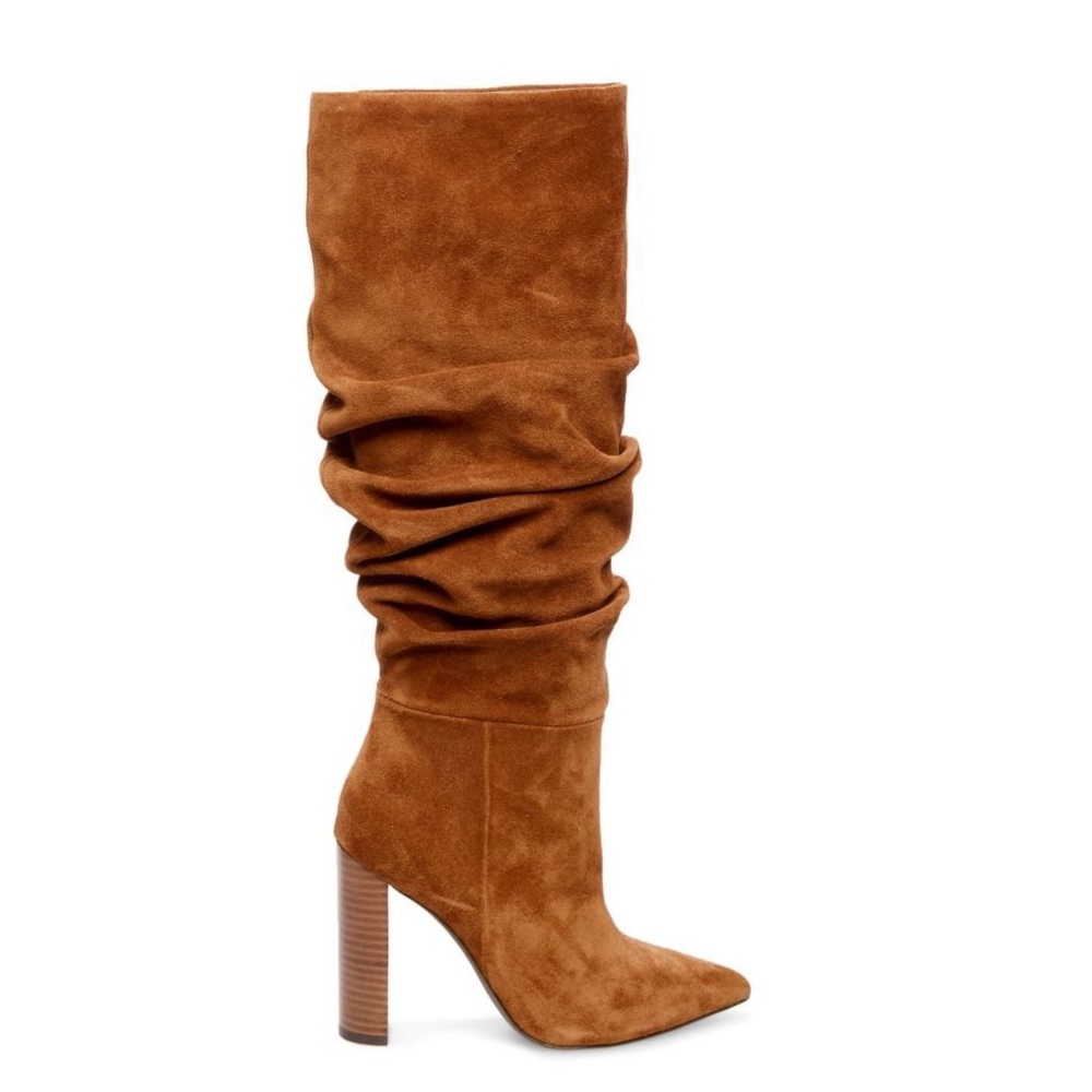 Cognac suede boots